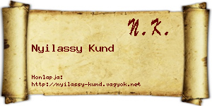Nyilassy Kund névjegykártya